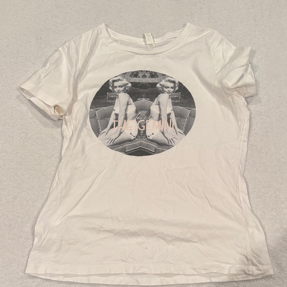 White Graphic Gemini Marilyn Monroe Women’s Top